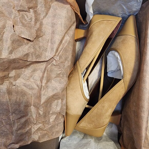 Franco Sarto Darcy Pointed Toe Kitten Heel Tuscan Taupe SuedeLeather - c005 - Picture 8 of 8